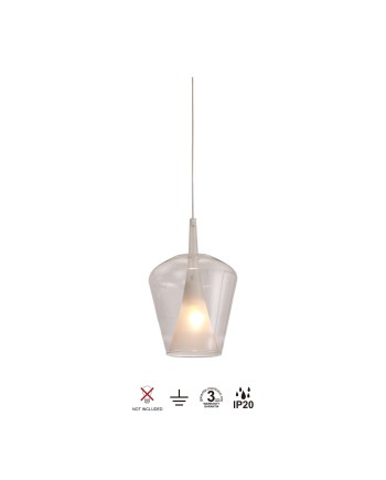 ELSA * COLGANTE CRISTAL CAMPANA - E27 - TRANSPARENTE + OPAL (SIN BASE
